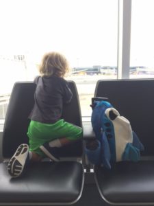 Gabe waiting for plane